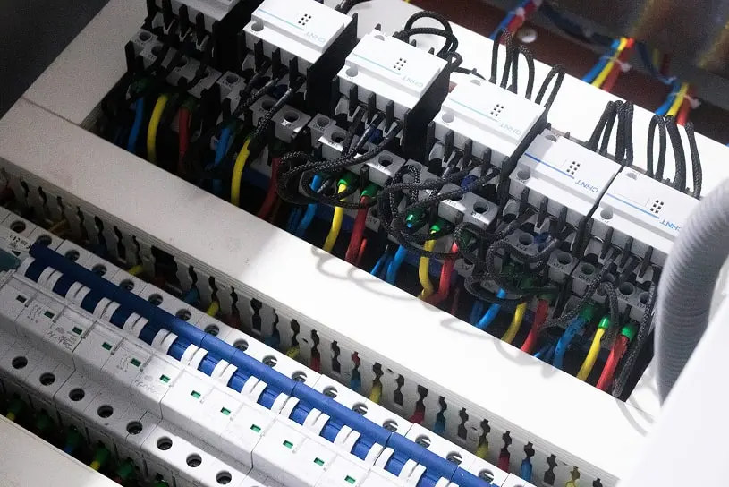 Electrical wiring being installed