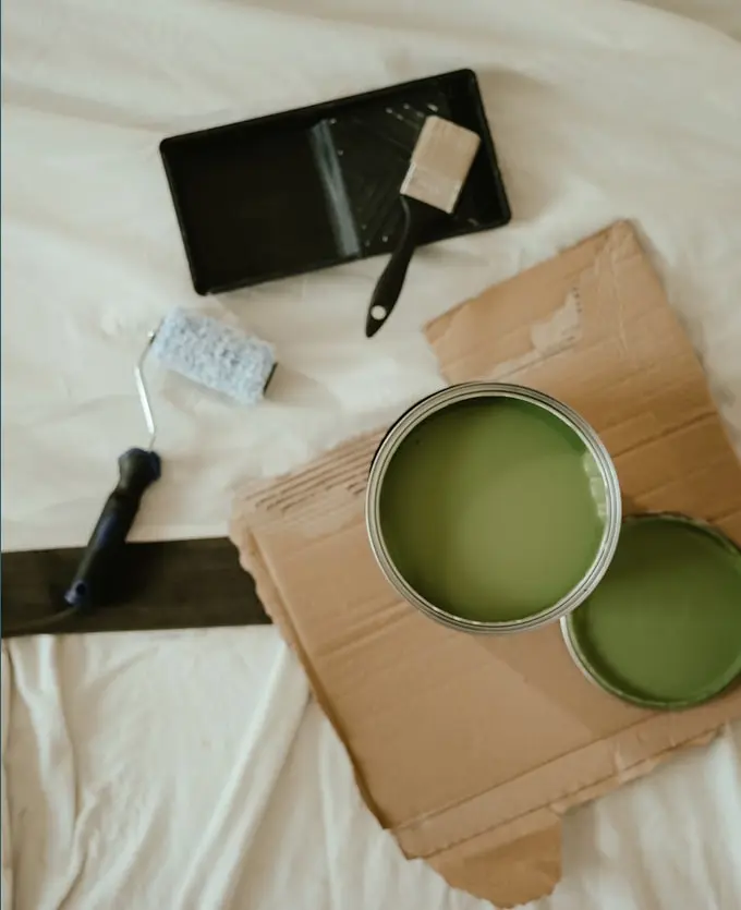 Painting a newly built wall